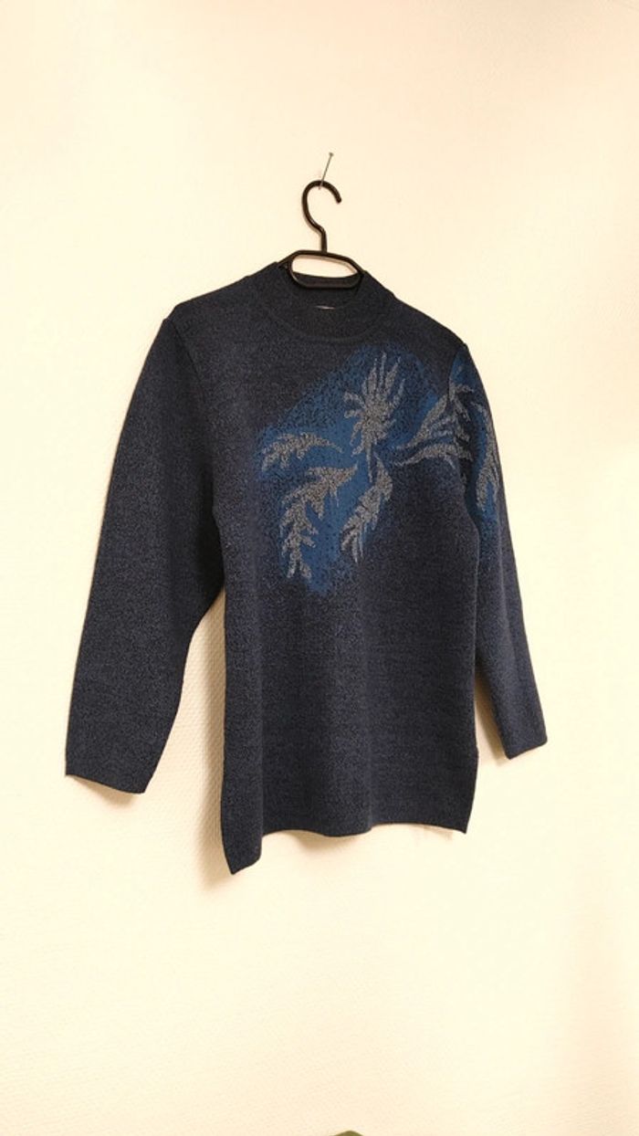 Magnifique pull épais hiver en laine acrylique et viscose berger du Nord S 36 ras du cou - photo numéro 4