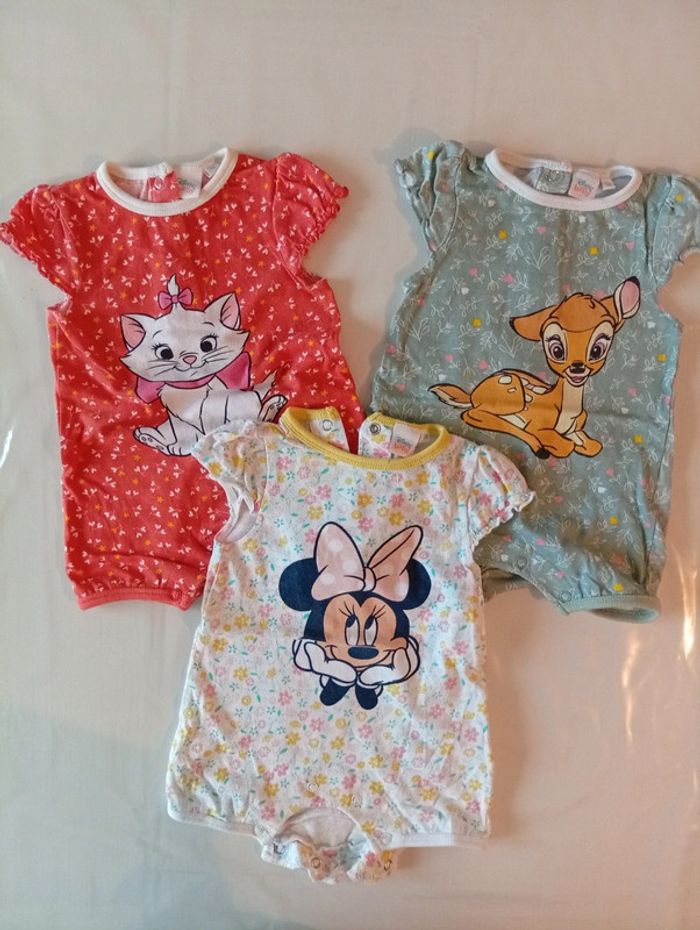 Lot de 3 barboteuses Disney