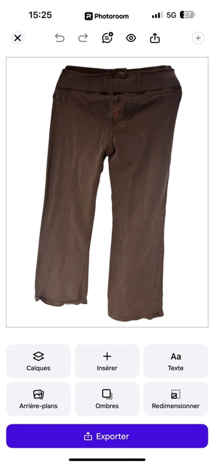 Jogging Le Coq Sportif vintage marron évasé – Taille M - photo numéro 5
