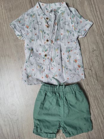Ensemble short et chemise manches courtes