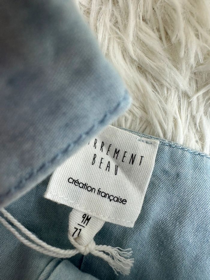 Combishort en jean carrément beau taille 9 mois - photo numéro 4