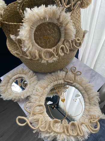 Collection lion panier+miroir S+miroir M