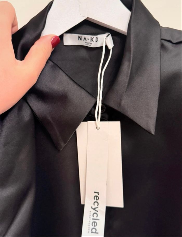 Robe noir satinée NA-KD - photo numéro 3