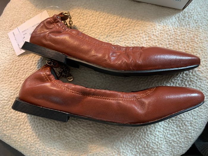 🥿Ballerines cuir marron MJUS neuves 37 - photo numéro 7