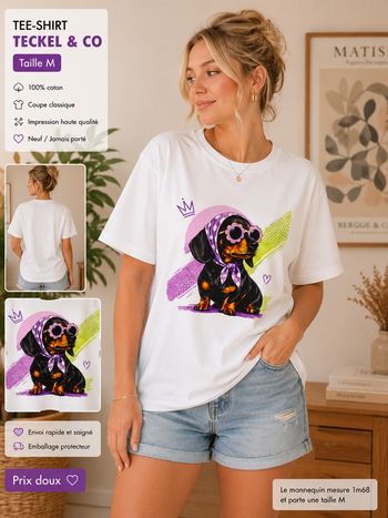 T-shirt Teckel & Co violet Taille M – Neuf 💜  