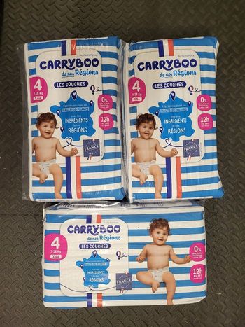 3 paquets de couches carryboo taille 4