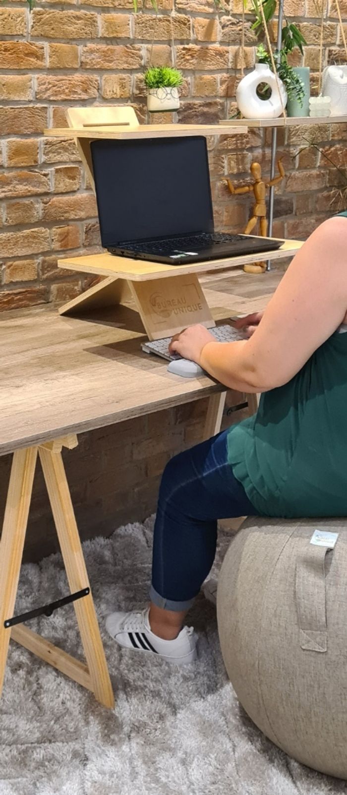 Support bois réglable pour travailler assis debout - photo numéro 2
