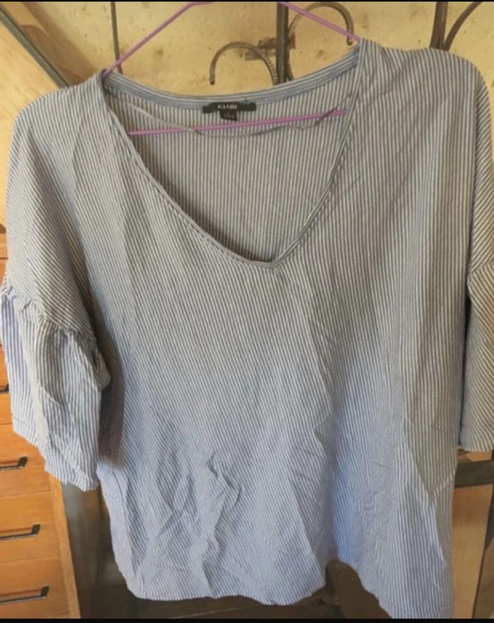 Haut teeshirt large rayé L