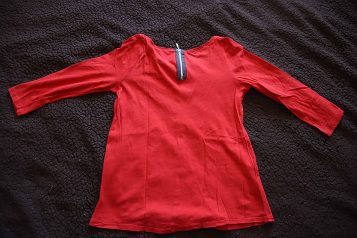 T-shirt manche 3/4 Rouge - photo numéro 2