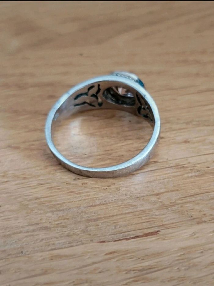 Bague argent 925 et pierre en zirconium rose taille 60 Maty - photo numéro 5