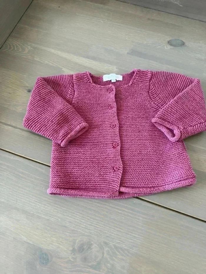 Gilet Bébé Cadet Rousselle - Rose Fuchsia - Taille 6 Mois - Très Bon État