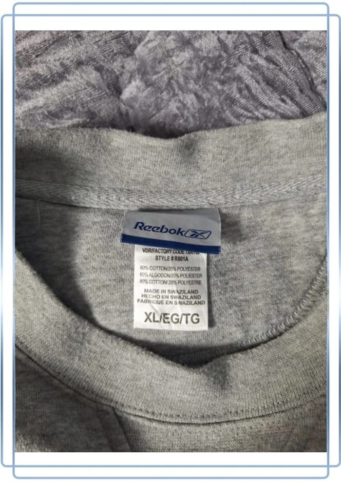 Sweat col rond / crewneck reebok homme gris / taille XL full broderie(305) - photo numéro 6