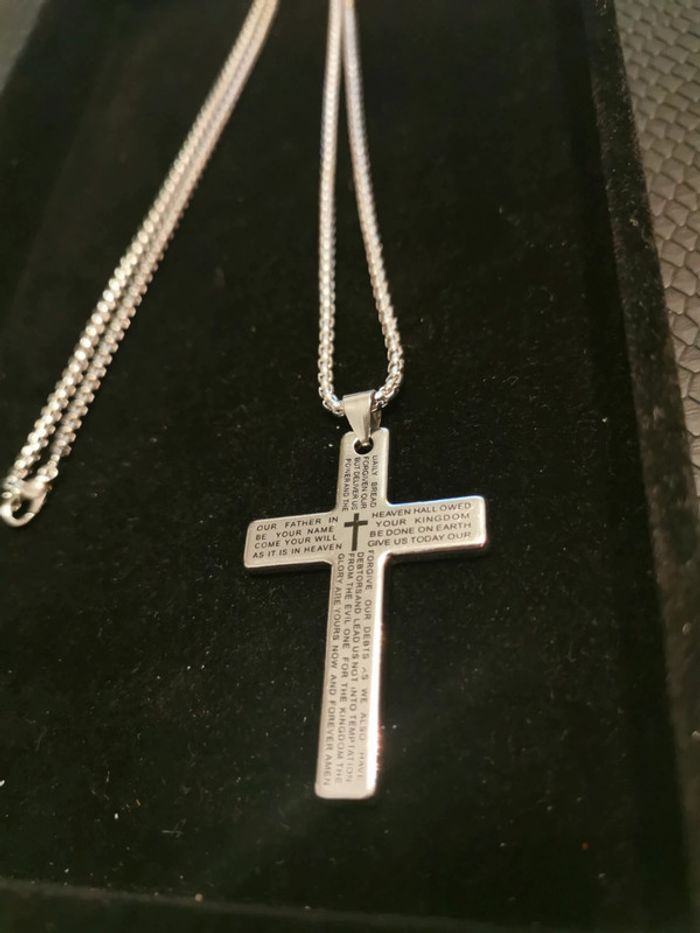 Collier et pendentif spirituel croix chrétienne - photo numéro 2