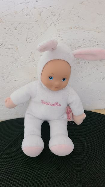Doudou poupée poupon lapin PETITCOLLIN