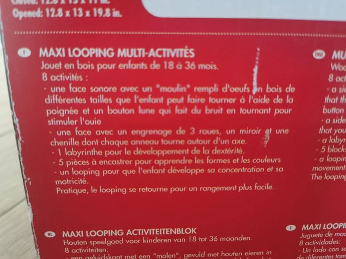 Cube d'activité maxi looping en bois - photo numéro 12