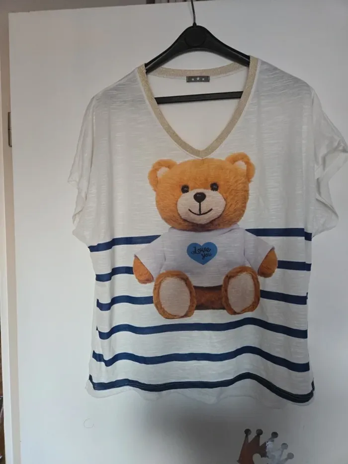 Magnifique tee shirt femme italie L - photo numéro 3