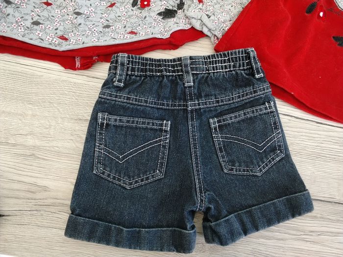 Ensemble tee-shirt manches longues et short fille 9 mois - photo numéro 8
