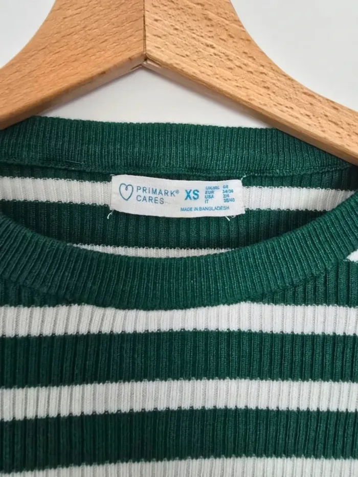 Pull rayé blanc et vert - photo numéro 3