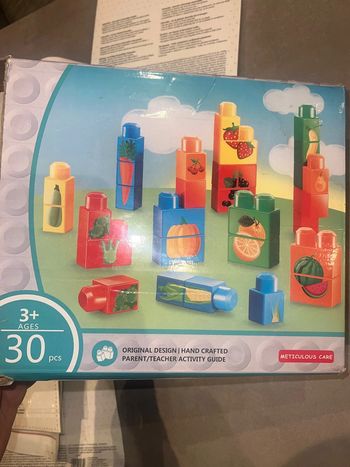 Lot cubes lego enfant bébé premier âge fruit et légumes bricks blocs