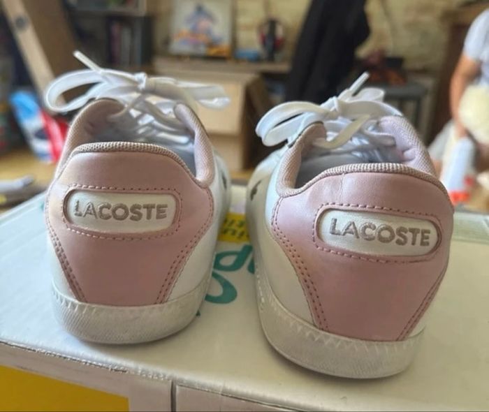 Chaussures basket Femme, Lacoste, blanc et rose - photo numéro 5