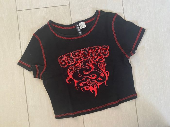H&M top noir et rouge XS