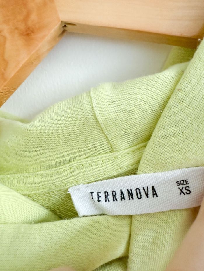 Sweat-shirt à capuche vert Ani blanc terranova taille 34 XS - photo numéro 6