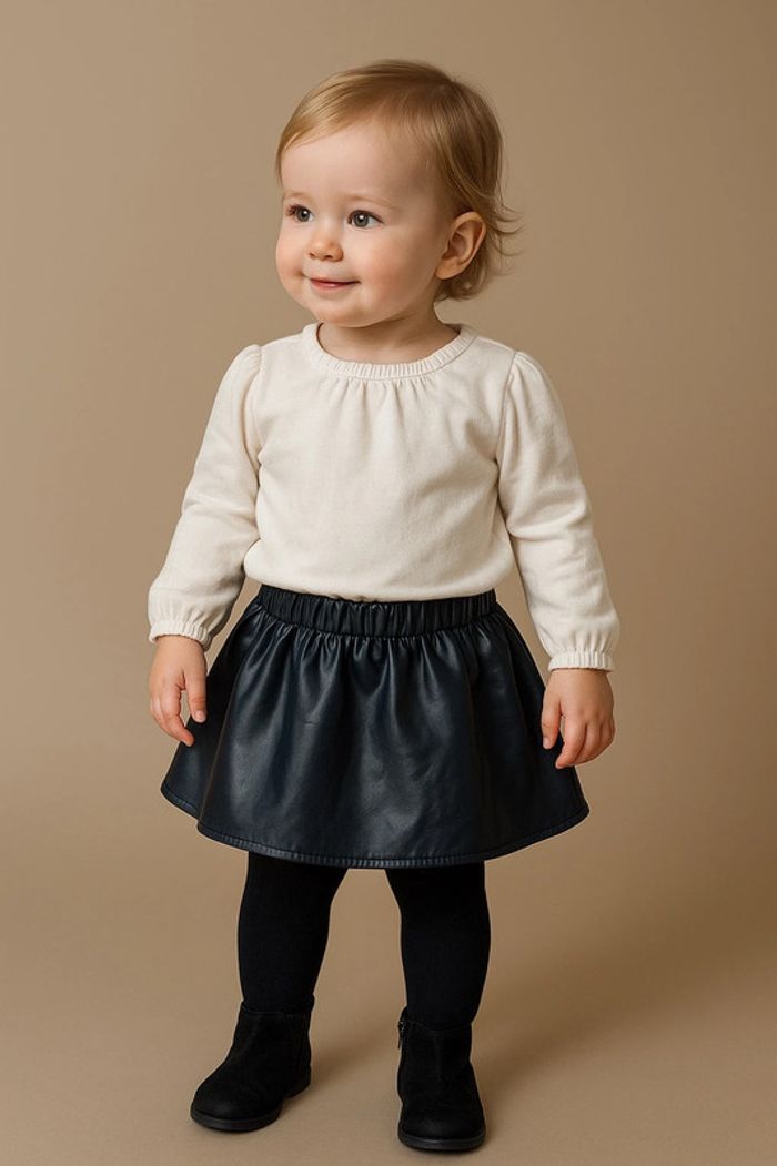 Jupe simili cuir noir Shein