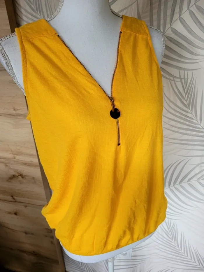 Top jaune femme taille 36 cache cache - photo numéro 2
