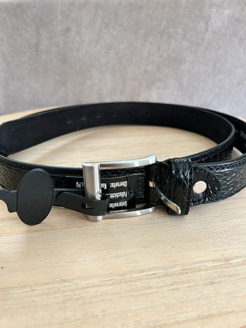 Ceinture en cuir noir taille 115 cm