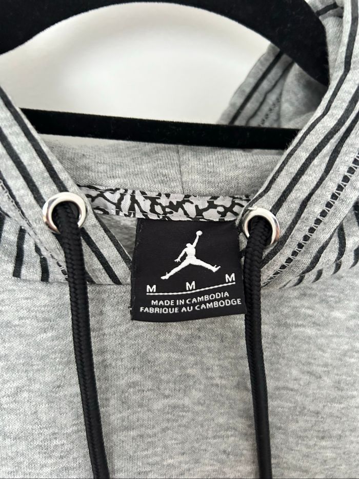 Sweat à capuche mollet brodé gris Jordan M - photo numéro 5