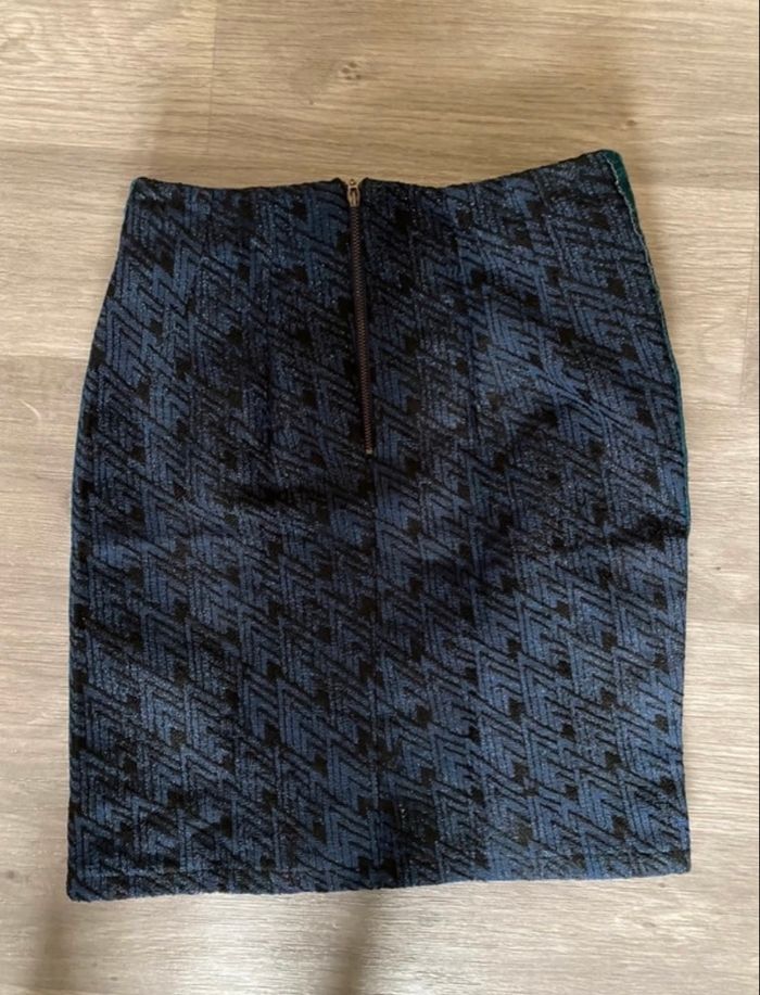 Mini jupe bleue verte Promod taille 34 - photo numéro 2