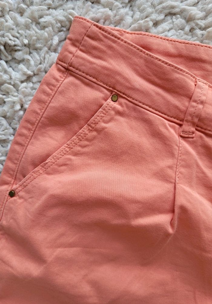Short en toile corail Promod Taille 36 - photo numéro 4