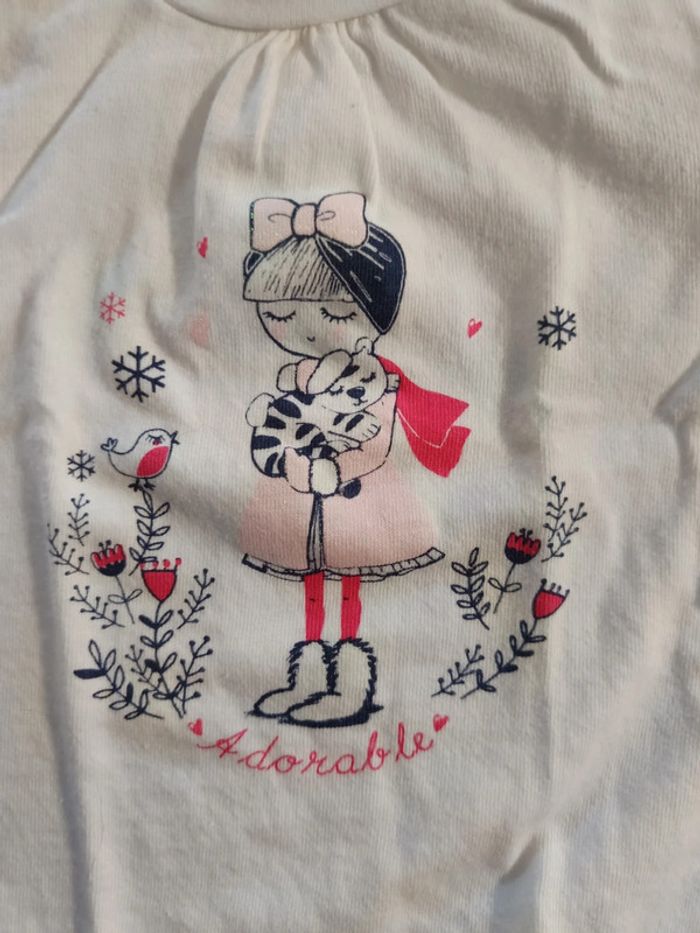 Tshirt col roulé "adorable" 6 mois - photo numéro 2