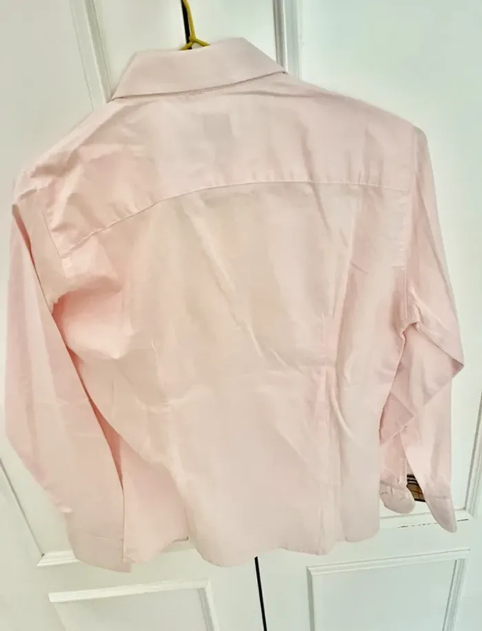 Chemise Burberrys rose clair vintage col Nova Check – Taille S (36) - photo numéro 3