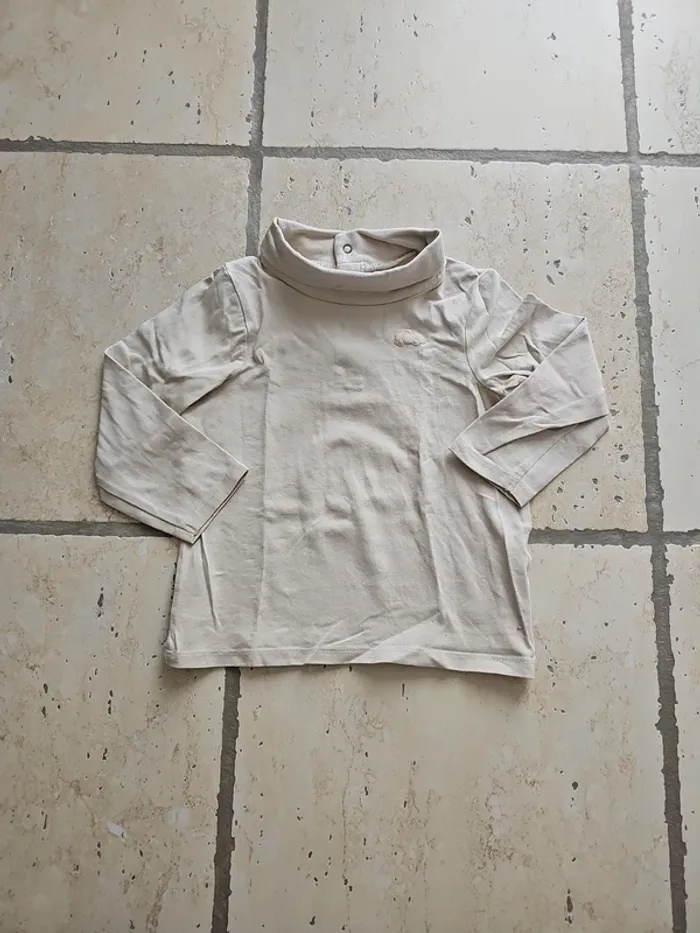 Lot 2 tee-shirt col roulé crème/vert - Orchestra - 23 mois/86 cm - photo numéro 2