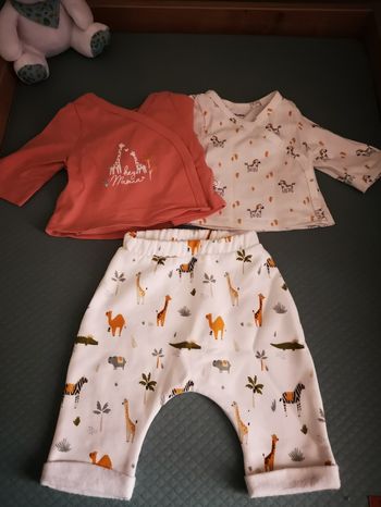 Ensemble pantalon velours + 2 brassières 1 mois vertbaudet