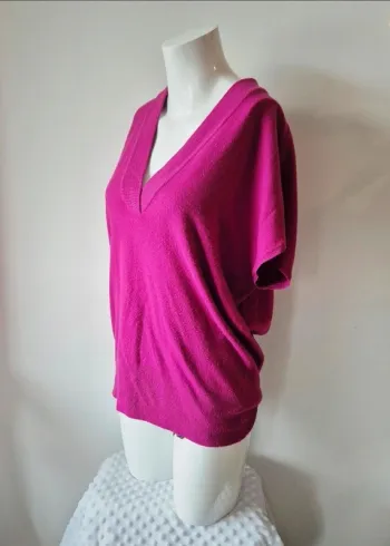 Pull manches courtes fuchsia M