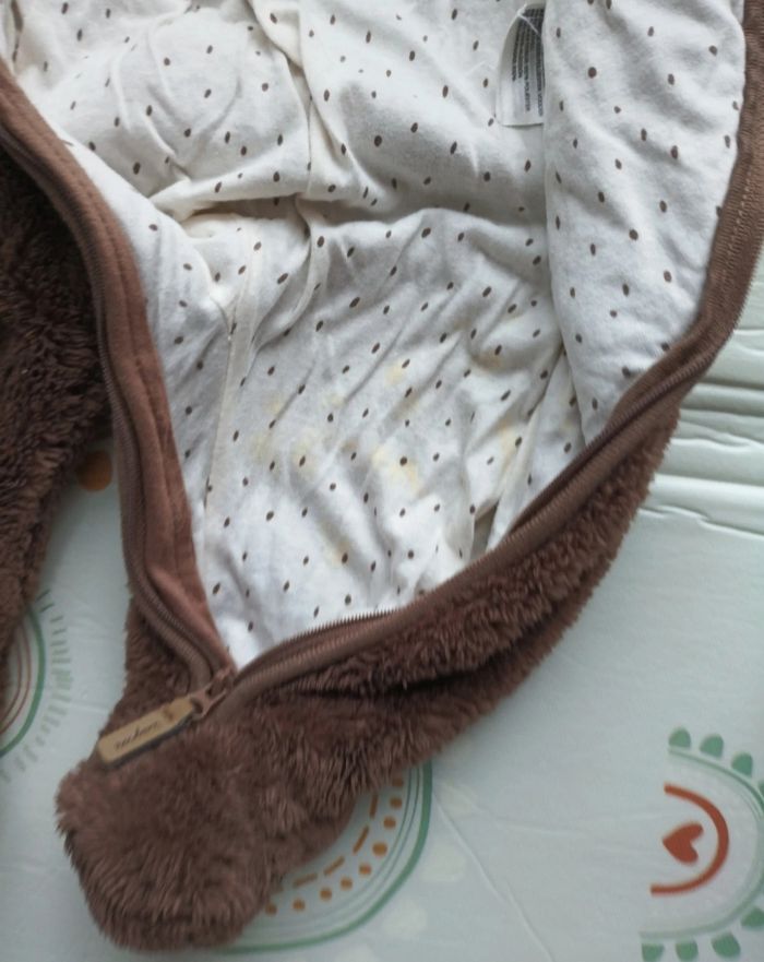 Combinaison peluche marron 1-2  mois h&m - photo numéro 3
