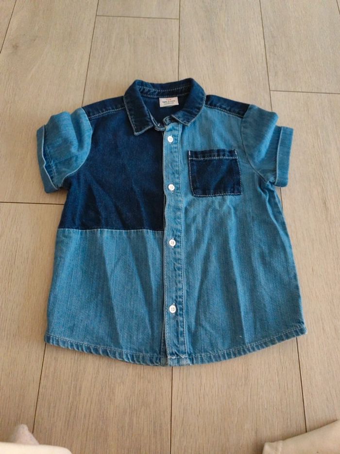 Chemise en jeans manches courtes