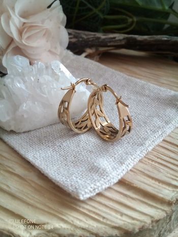 Créoles Bohèmes feuilles en acier inoxydable