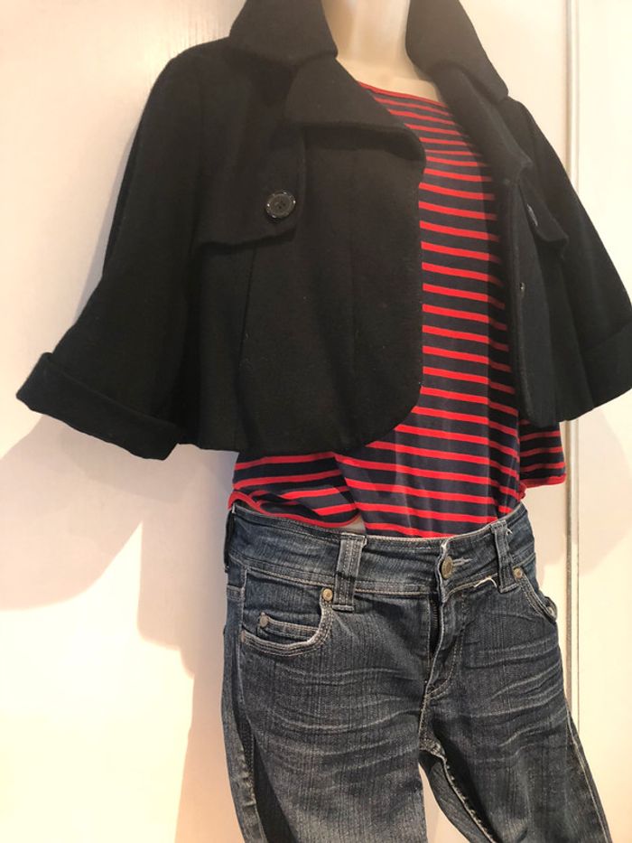 Camaïeu petite veste matière Caban taille 38 - photo numéro 4