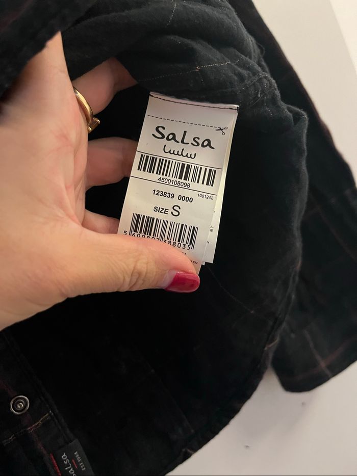 Chemise Salsa noir à fins carreaux - photo numéro 5