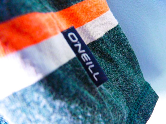 T-shirt Garçon 12 ans O'Neill sport vert orange rayé manches courtes TBE - photo numéro 2