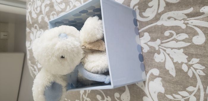 lapin bleu doudou et compagnie dans sa boîte d'origine - photo numéro 3