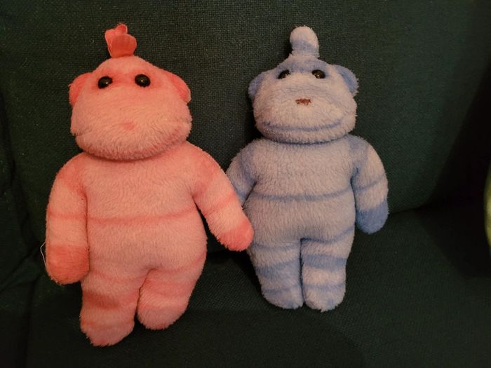 RARE Couple Extraterrestres rose bleu 24cm Le Village dans les Nuages Boulgom doudou Made in France