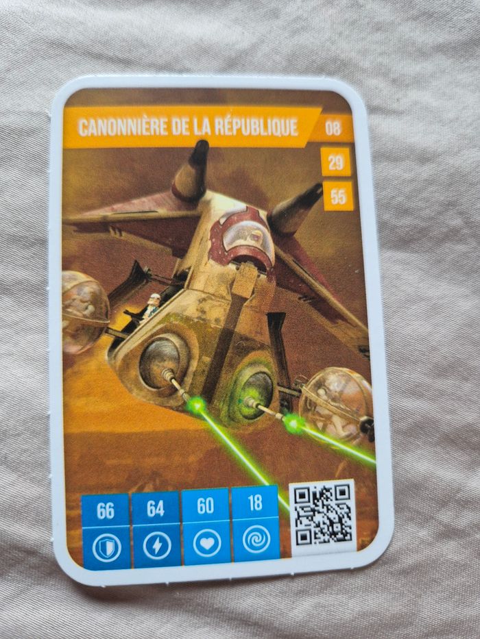 Carte Star Wars Auchan 2025 n° 08 Canonnière de la République