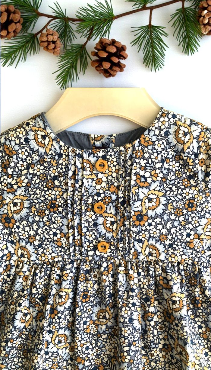 SERGENT MAJOR - NEW - 2P BÉBÉ FILLE IMPRIMÉ LIBERTY, ROBE + BOLÉRO REVERSIBLE 3M - photo numéro 5