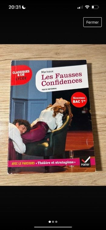 livres les fausses confidences de Marivaux