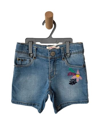 Short en jean bleu denim, fleur brodée - Catimini 5 ans (110cm)