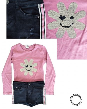 8 ans ensemble teeshirt Okaïdi et short kiabi